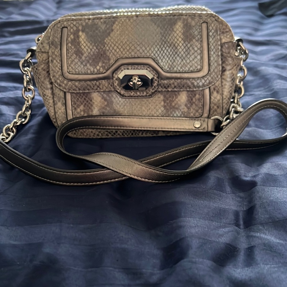 Coach Campbell Exotic Leather Python Gray Camera … - image 1